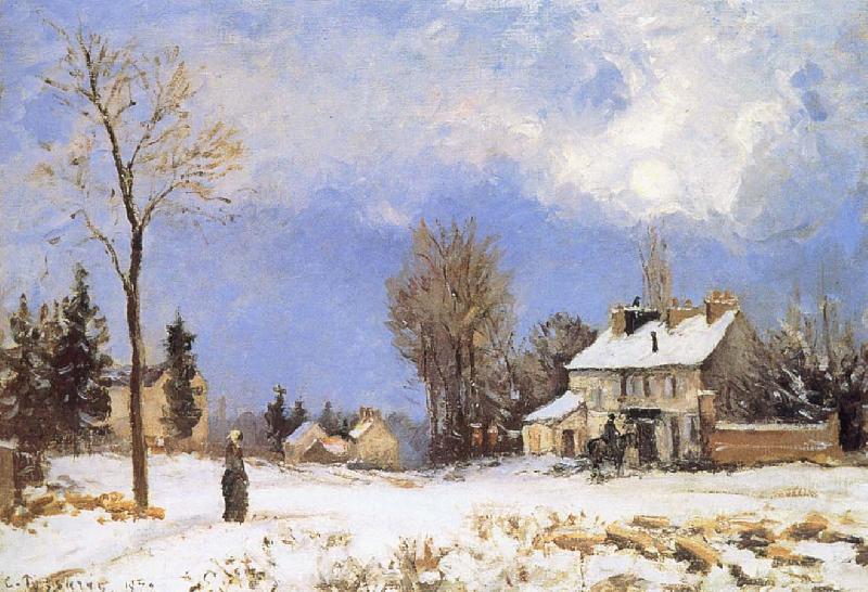 Camille Pissarro Snow housing oil painting image